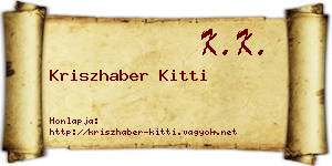 Kriszhaber Kitti névjegykártya